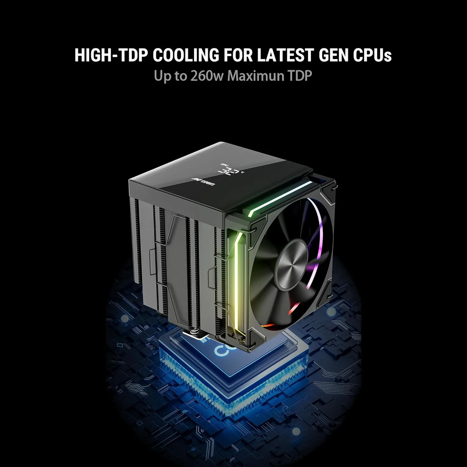 Ant Esports V8 Digital CPU Air Cooler — photo 6