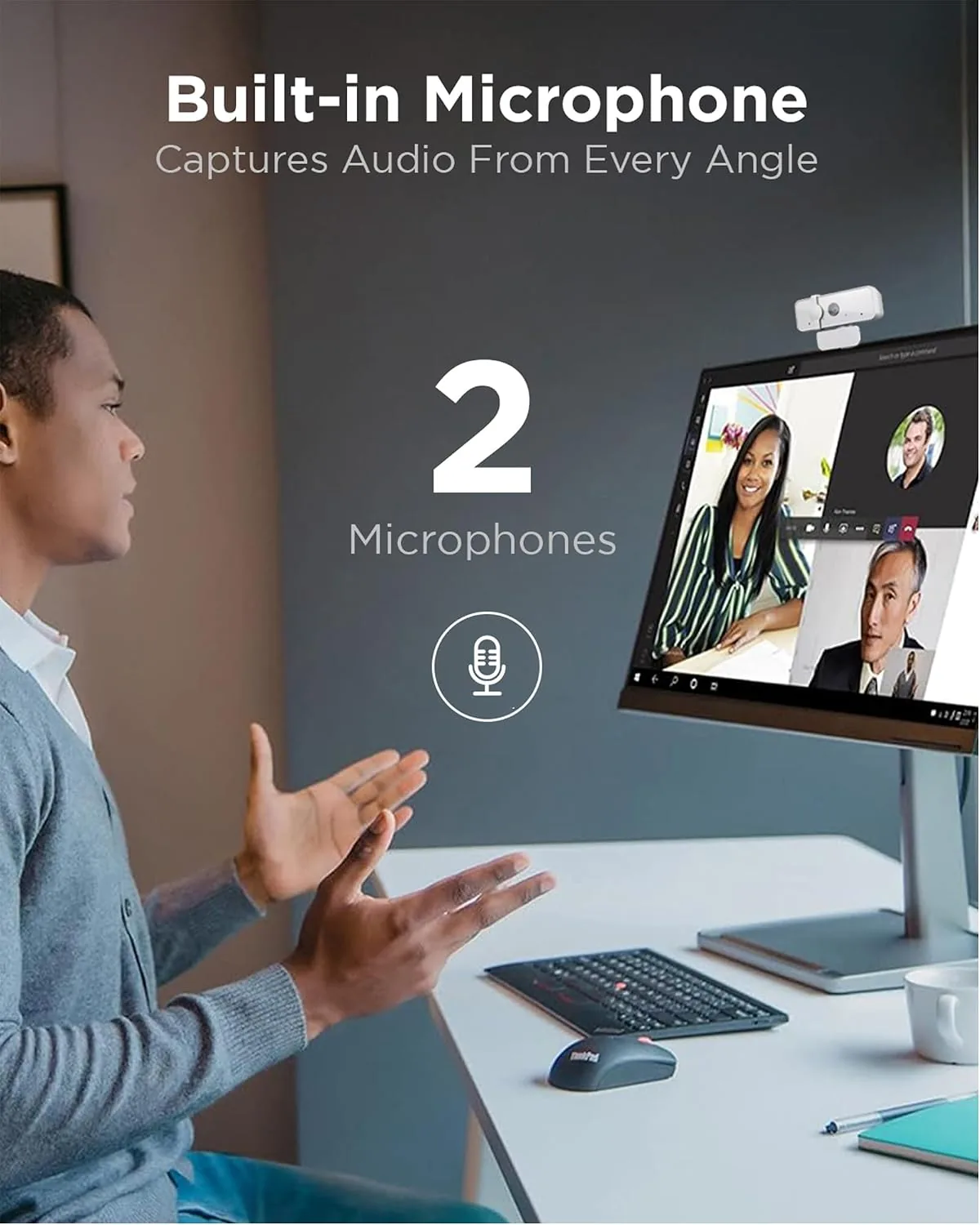 Lenovo 300 FHD Webcam — Cloud Grey — photo 3