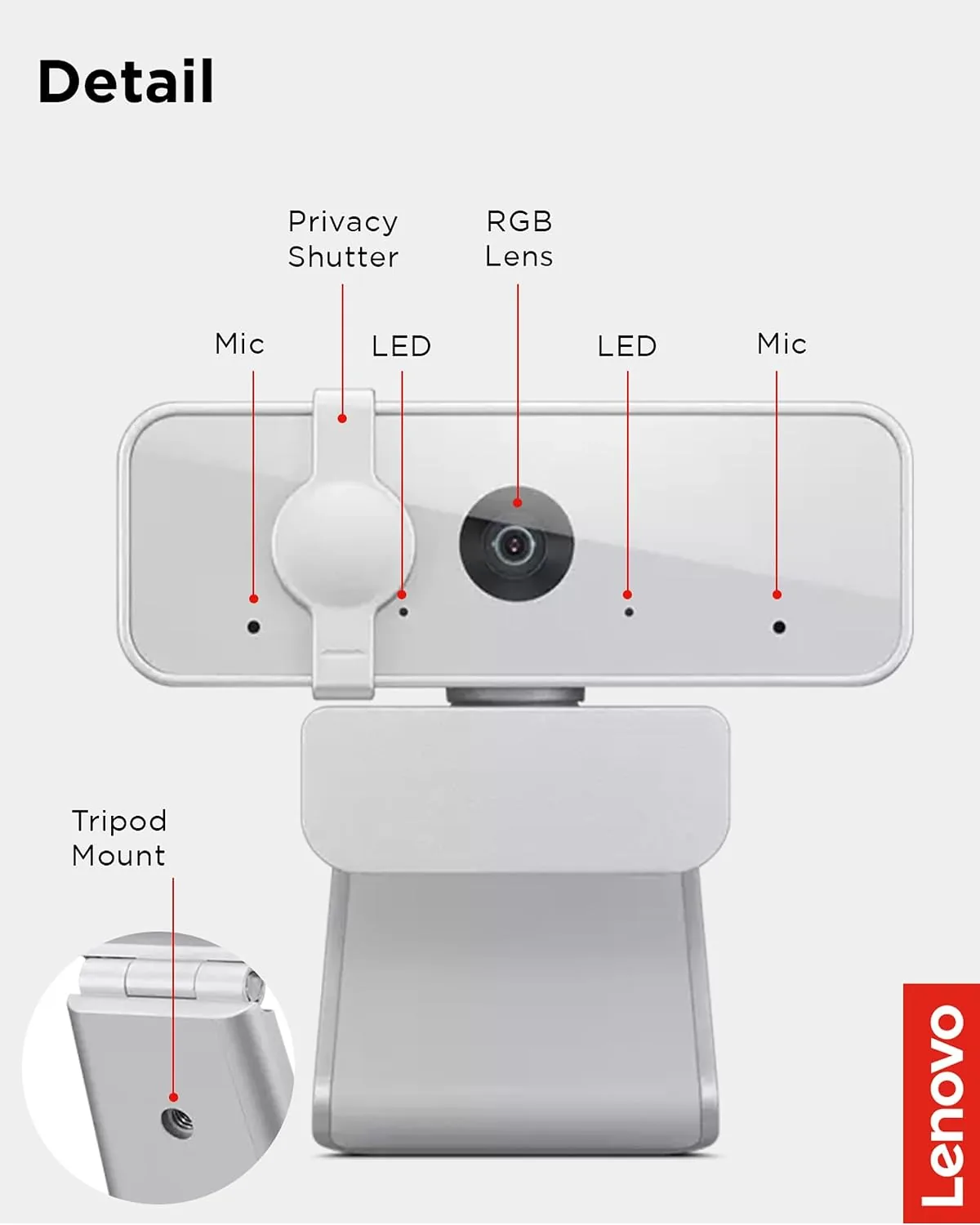 Lenovo 300 FHD Webcam — Cloud Grey — photo 6